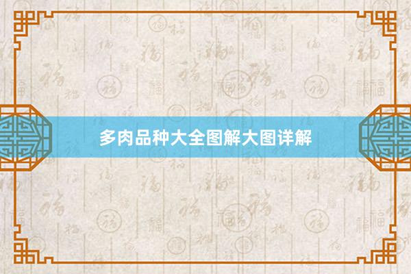 多肉品种大全图解大图详解